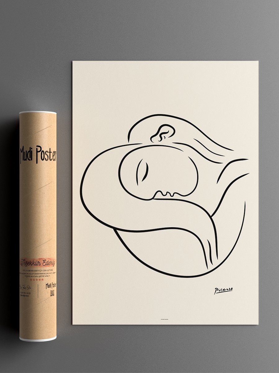 Picasso Woman Dreaming Poster Modern Duvar Tablosu Çerçevesiz Poster Salon, Mutfak Ve Ofis Duvar Dekoru