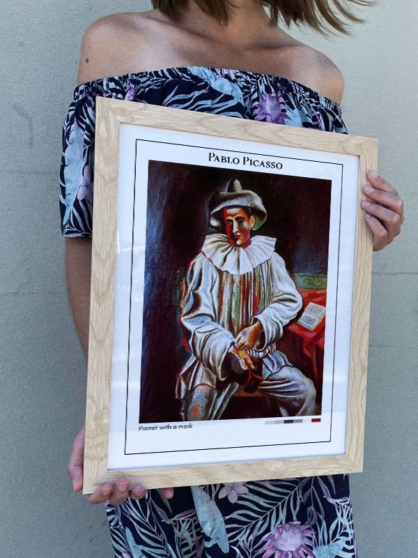 Pablo Picasso Pierrot with a mask Poster