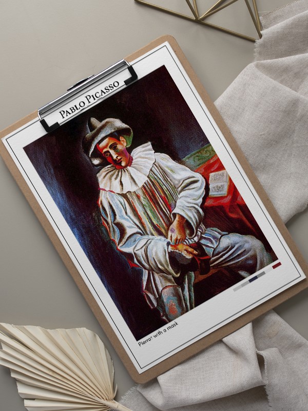 Pablo Picasso Pierrot with a mask Poster