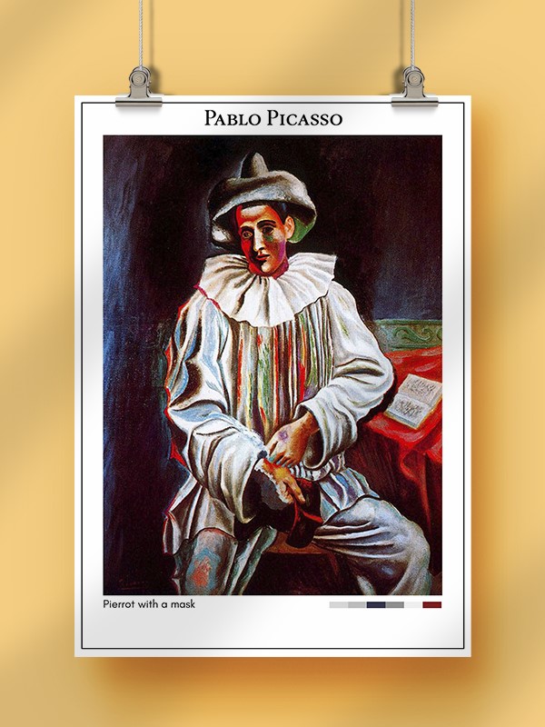Pablo Picasso Pierrot with a mask Poster