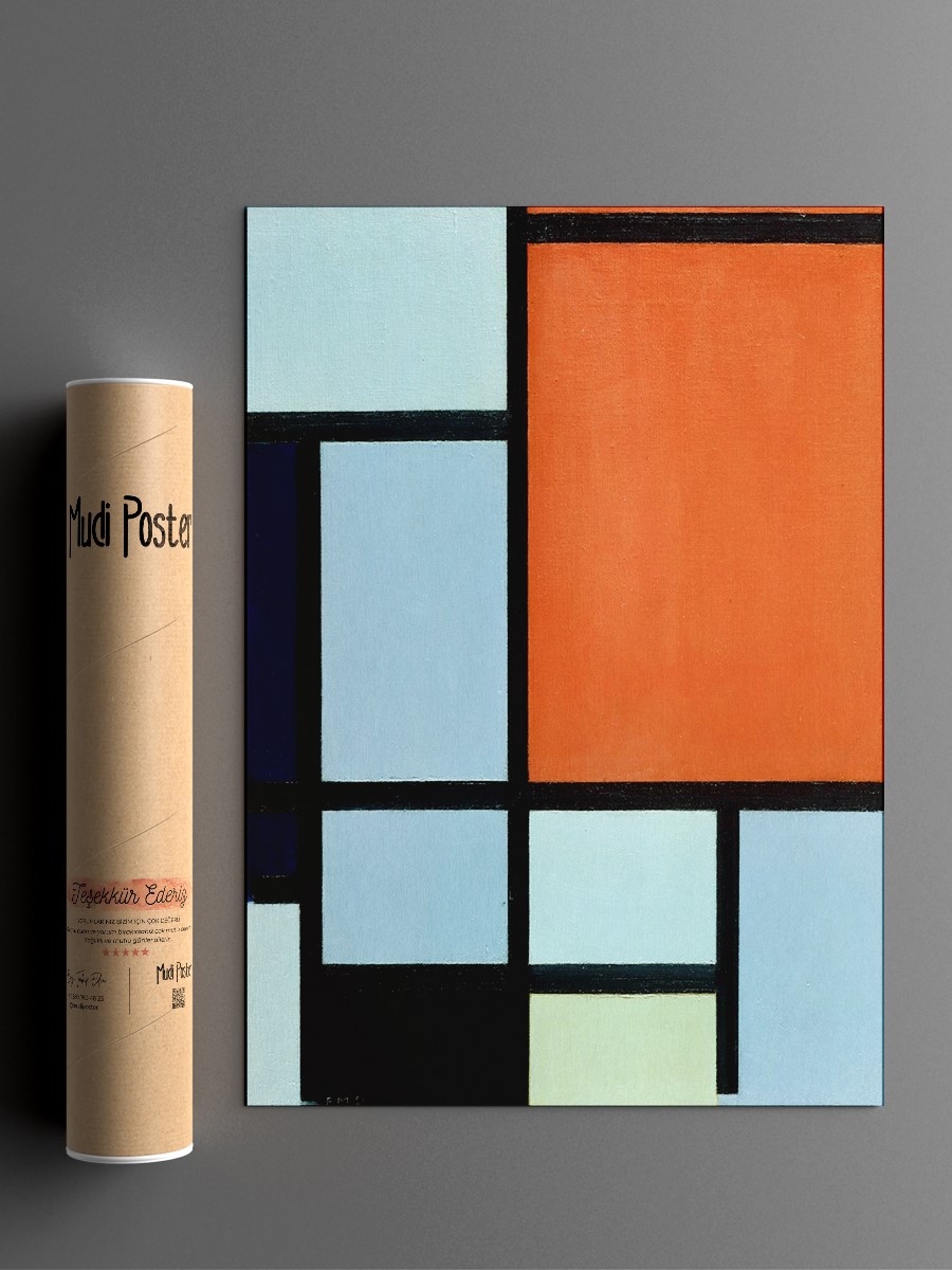 Piet Mondrian Composition Tablo Sanatsal Ünlü Ressam Poster Çerçevesiz Yüksek Kalite Poster