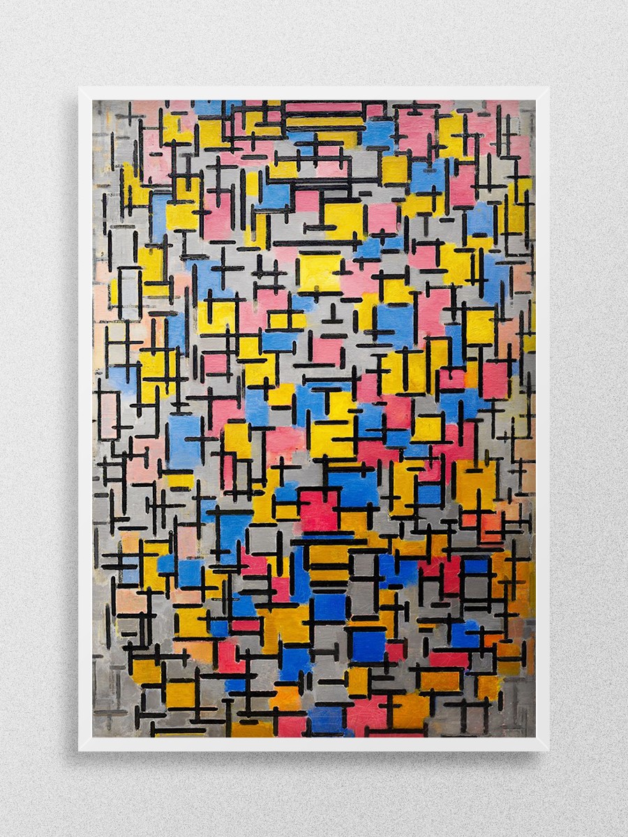 Piet Mondrian Composition Tablo Sanatsal Ünlü Ressam Poster Çerçevesiz Yüksek Kalite Poster