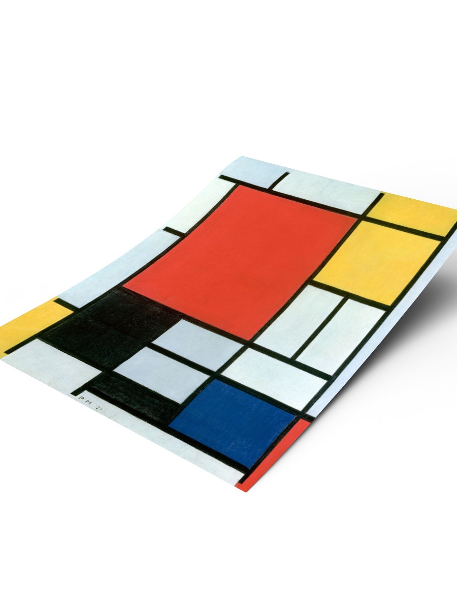 Piet Mondrian Composition Tablo Sanatsal Ünlü Ressam Poster Çerçevesiz Yüksek Kalite Poster