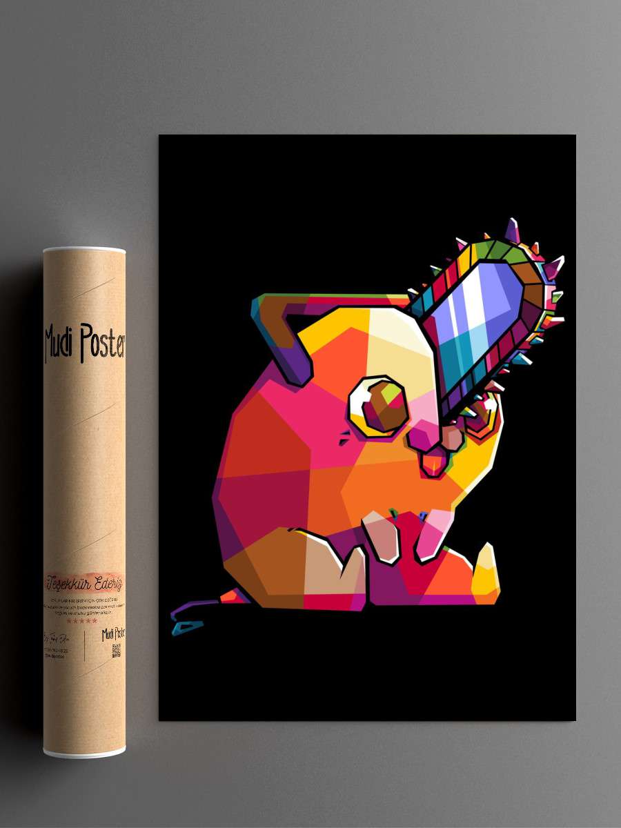 Pochita Chainsaw Man WPAP Anime Poster Çerçevesiz Yüksek Kalite Anime Duvar Poster