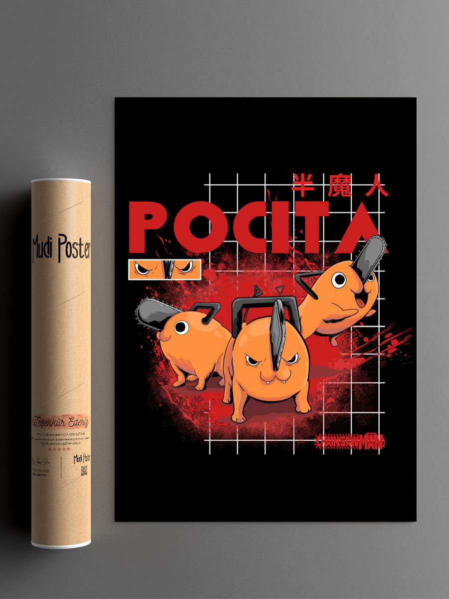 Pochita Anime Poster Çerçevesiz Yüksek Kalite Anime Duvar Poster