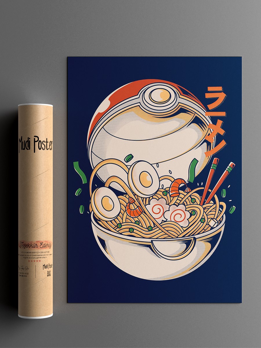Poke Ramen Anime Poster Çerçevesiz Yüksek Kalite Anime Duvar Poster