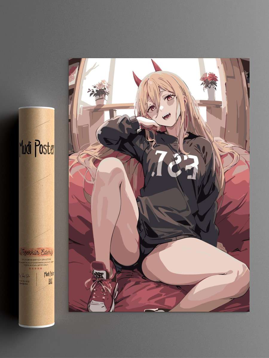 Power Chainsaw Man Anime Anime Poster Çerçevesiz Yüksek Kalite Anime Duvar Poster