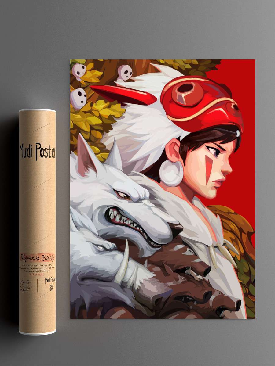 Princess Mononoke Anime Poster Çerçevesiz Yüksek Kalite Anime Duvar Poster