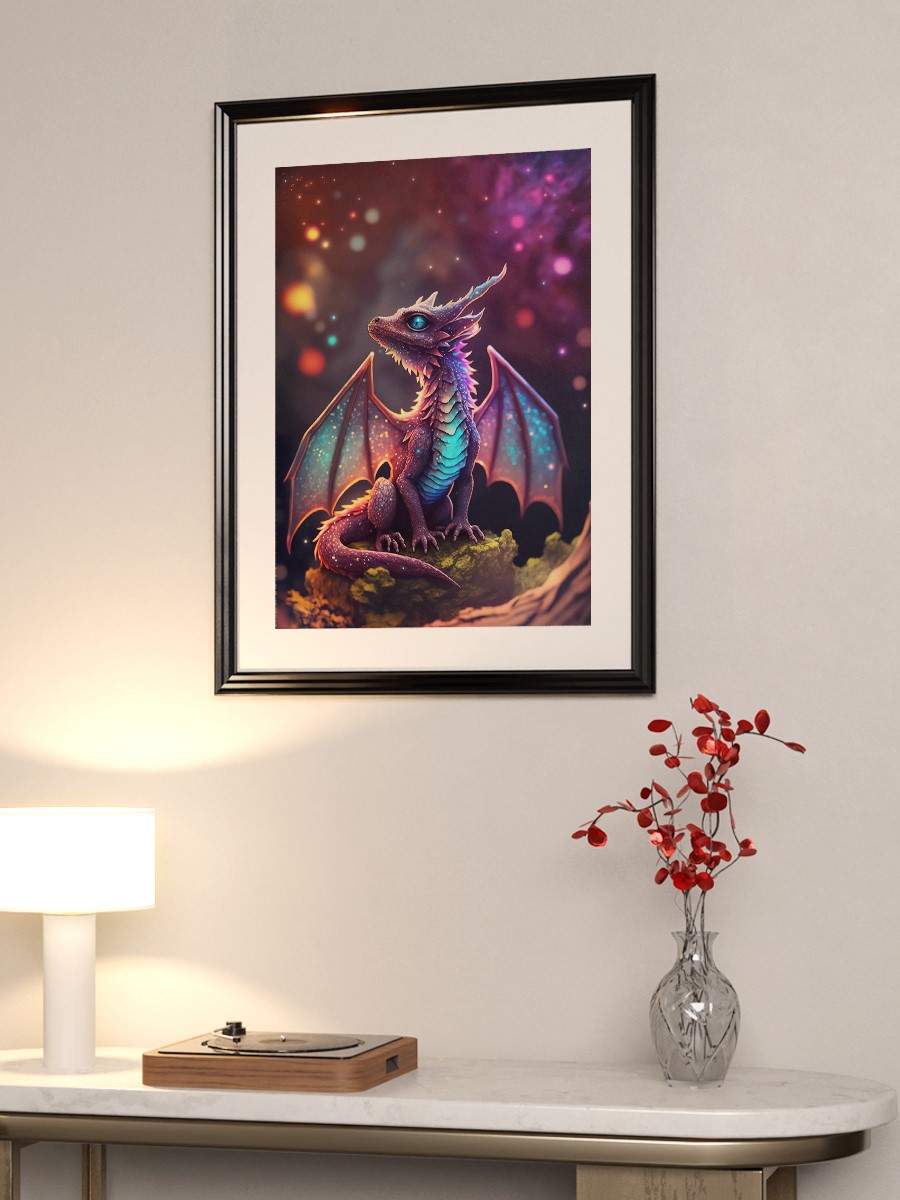 Rainbow Dragon Cub Anime Poster Çerçevesiz Yüksek Kalite Anime Duvar Poster