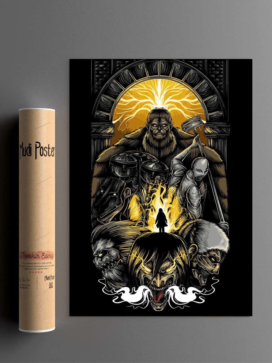 raksasa Anime Poster Çerçevesiz Yüksek Kalite Anime Duvar Poster