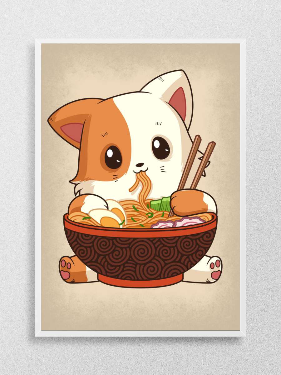 Ramen Cat Anime Poster Çerçevesiz Yüksek Kalite Anime Duvar Poster