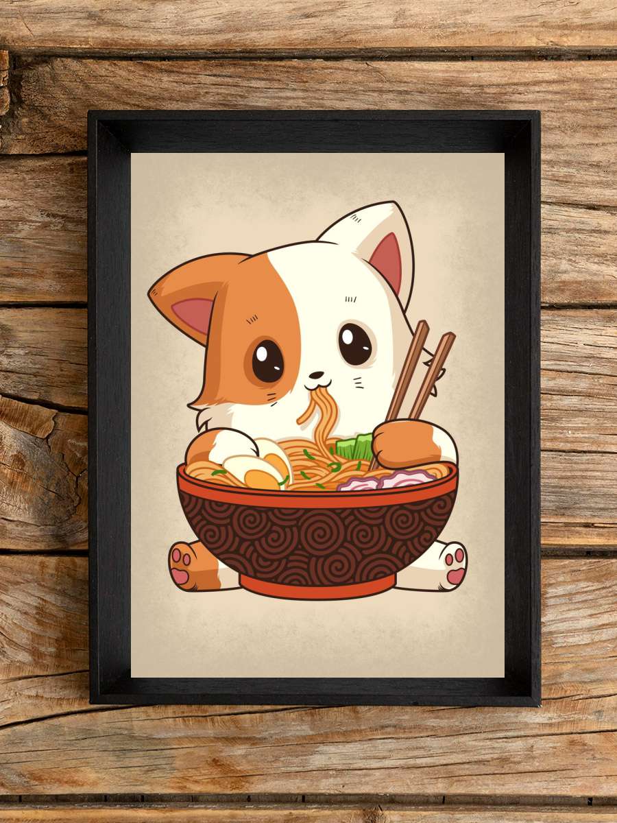 Ramen Cat Anime Poster Çerçevesiz Yüksek Kalite Anime Duvar Poster
