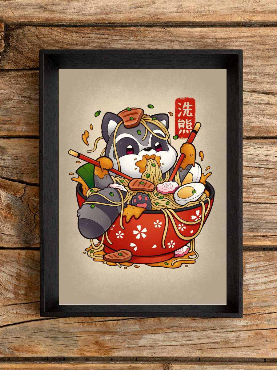 Ramen Raccoon Anime Poster Çerçevesiz Yüksek Kalite Anime Duvar Poster