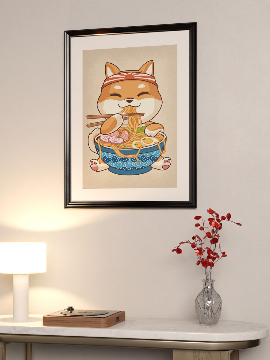 Ramen Shiba Inu Dog Anime Poster Çerçevesiz Yüksek Kalite Anime Duvar Poster