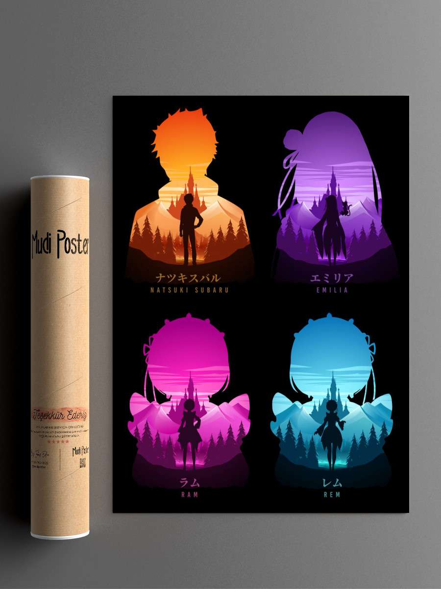Re Zero Anime Anime Poster Çerçevesiz Yüksek Kalite Anime Duvar Poster