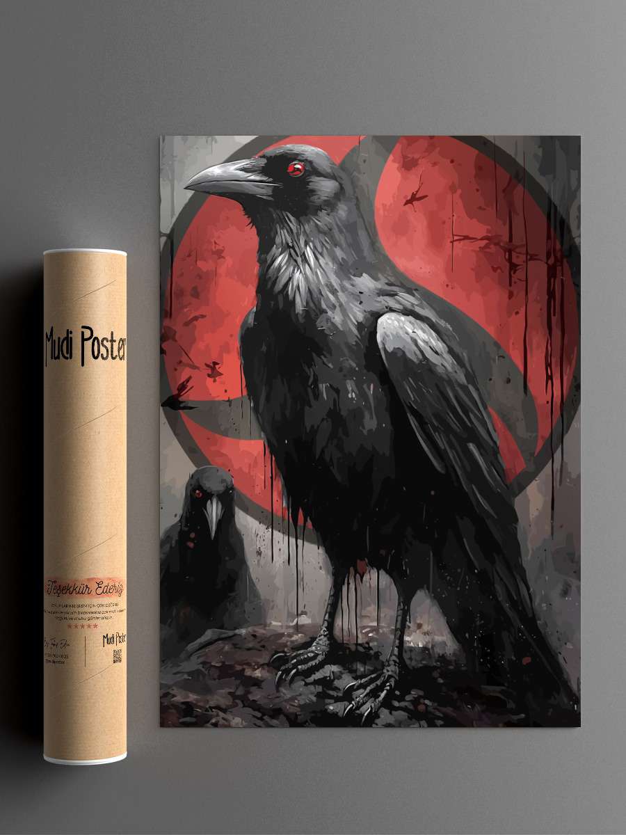 red eyes bird Anime Poster Çerçevesiz Yüksek Kalite Anime Duvar Poster