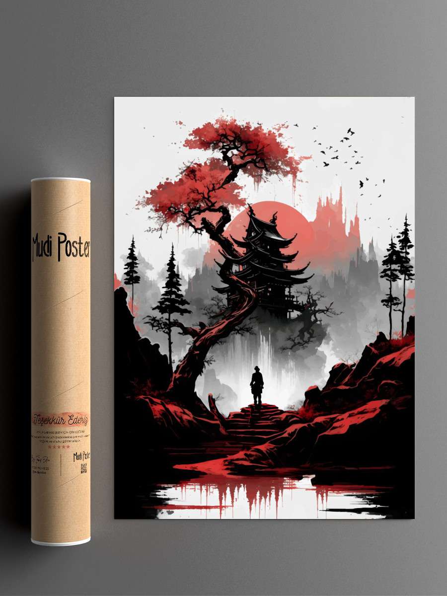 Red Japan Anime Poster Çerçevesiz Yüksek Kalite Anime Duvar Poster