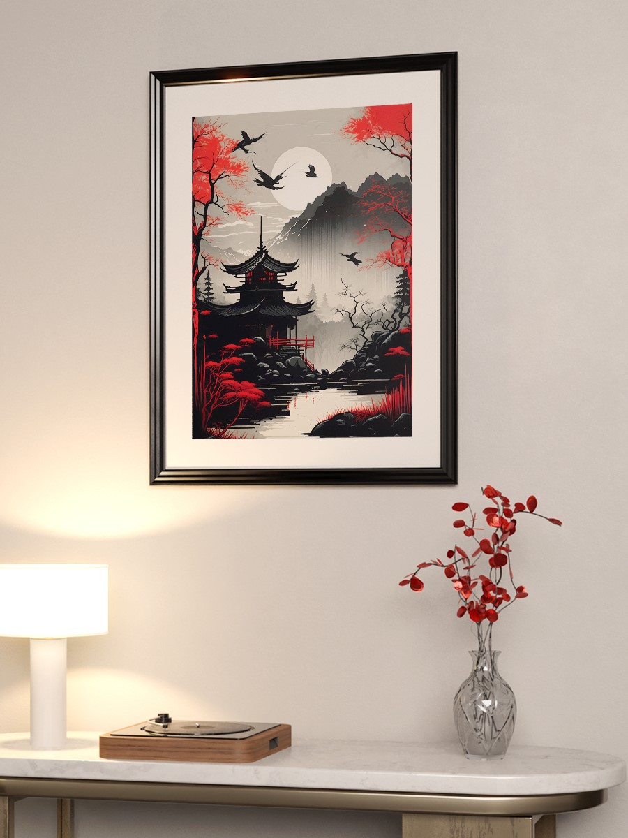 Red Japan Anime Poster Çerçevesiz Yüksek Kalite Anime Duvar Poster
