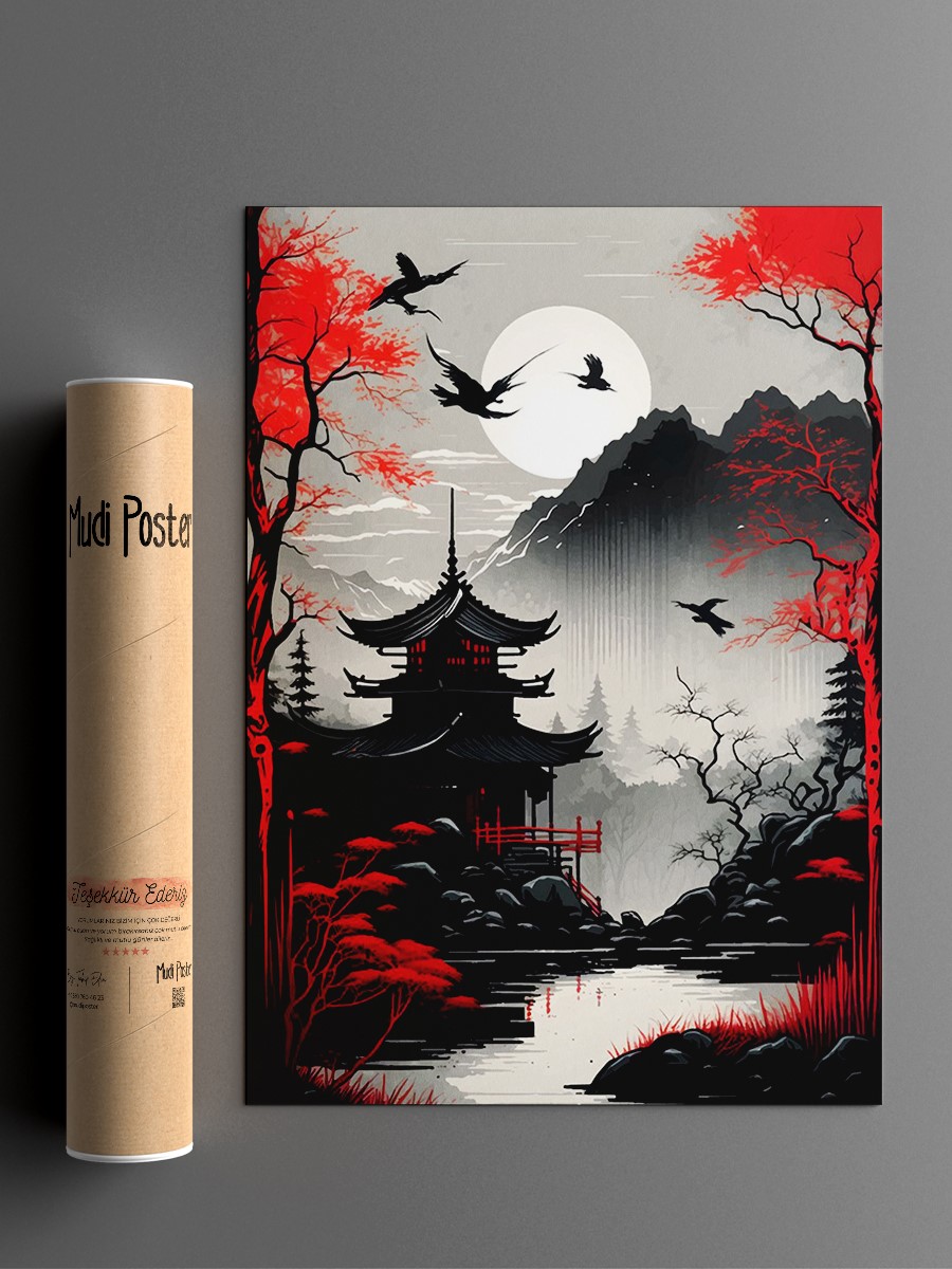 Red Japan Anime Poster Çerçevesiz Yüksek Kalite Anime Duvar Poster