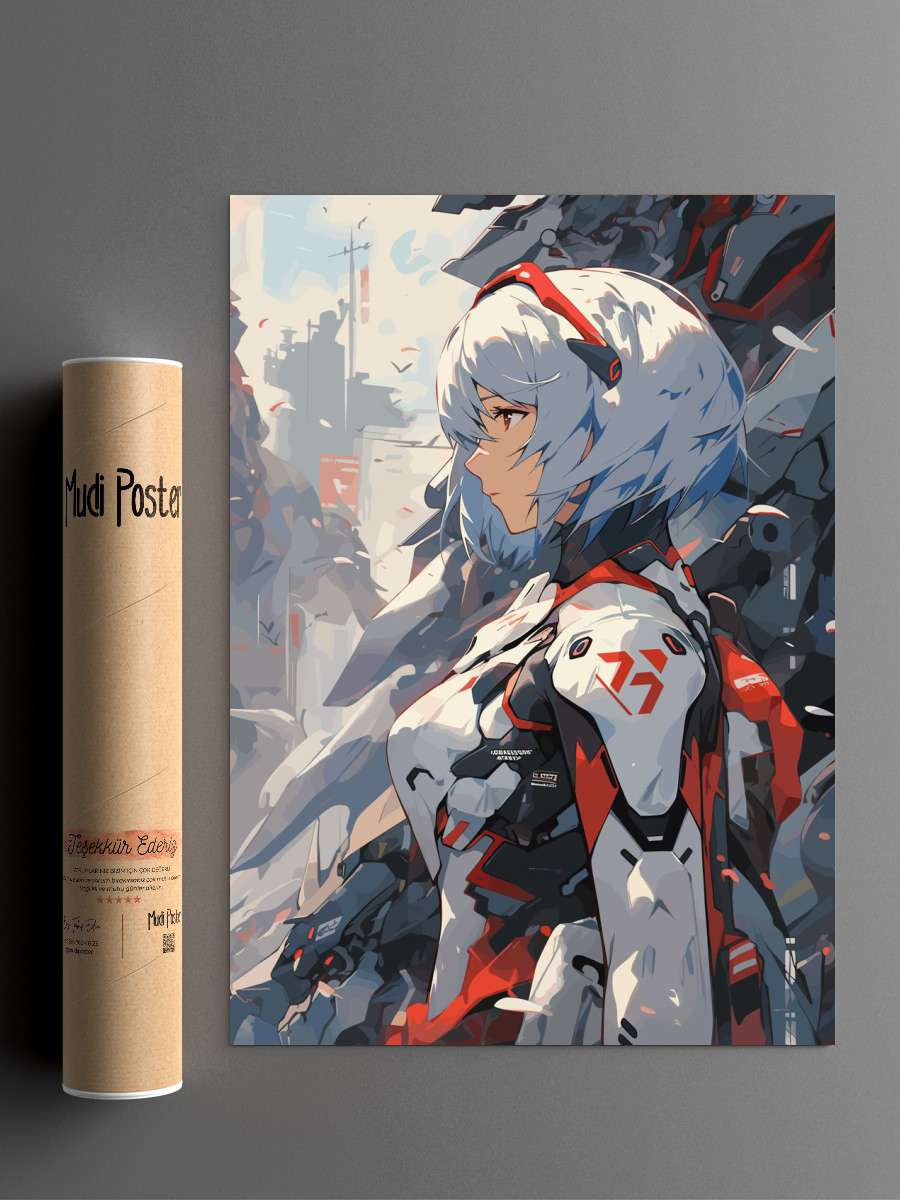 Rei Ayanami Neon Anime Anime Poster Çerçevesiz Yüksek Kalite Anime Duvar Poster