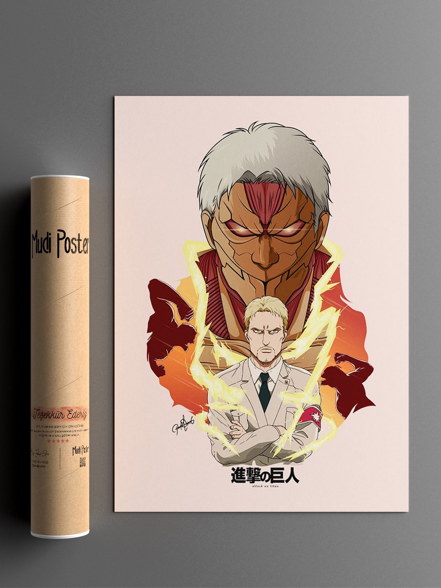 Reiner Attac on Titan Anime Poster Çerçevesiz Yüksek Kalite Anime Duvar Poster