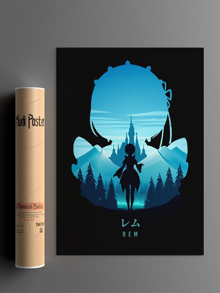 Rem Re Zero  Anime Poster Çerçevesiz Yüksek Kalite Anime Duvar Poster