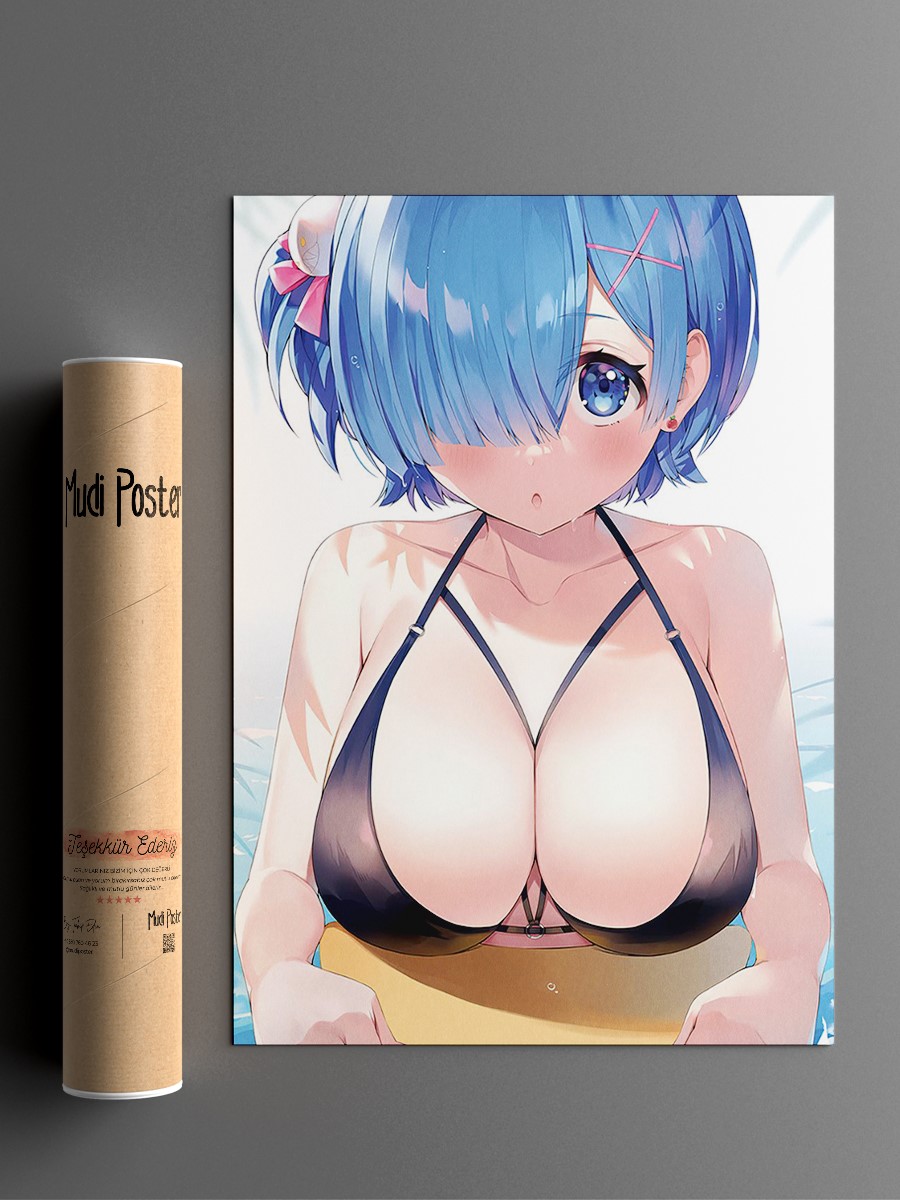 Rem Re Zero  Anime Poster Çerçevesiz Yüksek Kalite Anime Duvar Poster