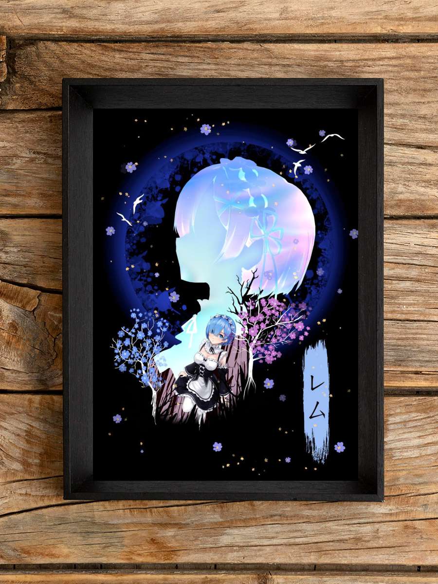 Rem Silhouette Anime Poster Çerçevesiz Yüksek Kalite Anime Duvar Poster