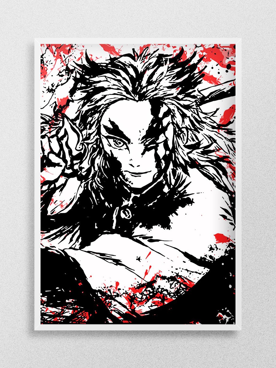 Rengoku Demon Slayer Anime Poster Çerçevesiz Yüksek Kalite Anime Duvar Poster