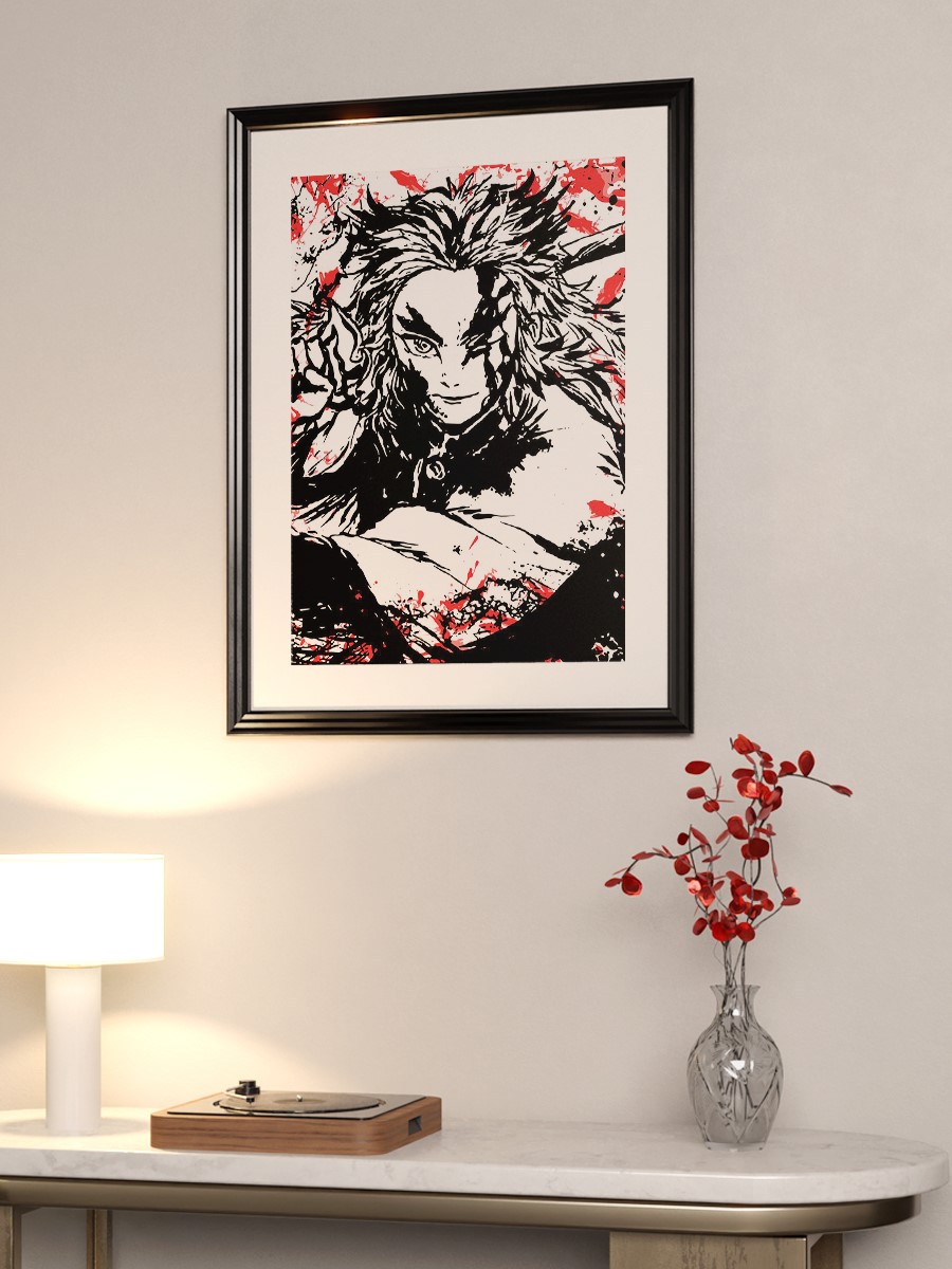 Rengoku Demon Slayer Anime Poster Çerçevesiz Yüksek Kalite Anime Duvar Poster