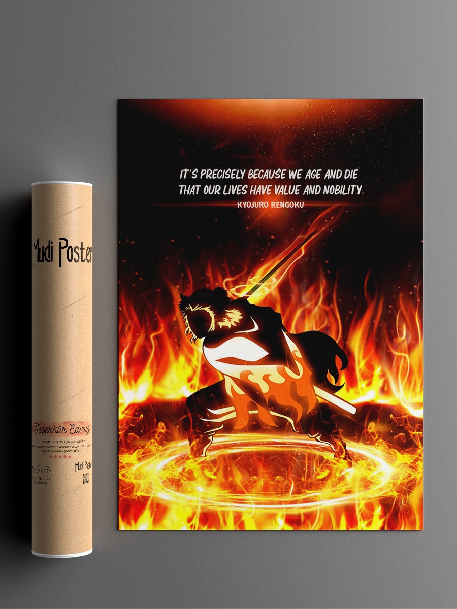 Rengoku quotes Anime Poster Çerçevesiz Yüksek Kalite Anime Duvar Poster