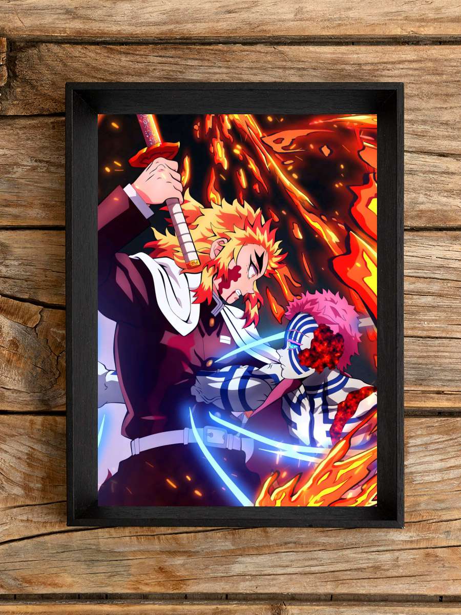 Rengoku vs Akaza Anime Poster Çerçevesiz Yüksek Kalite Anime Duvar Poster