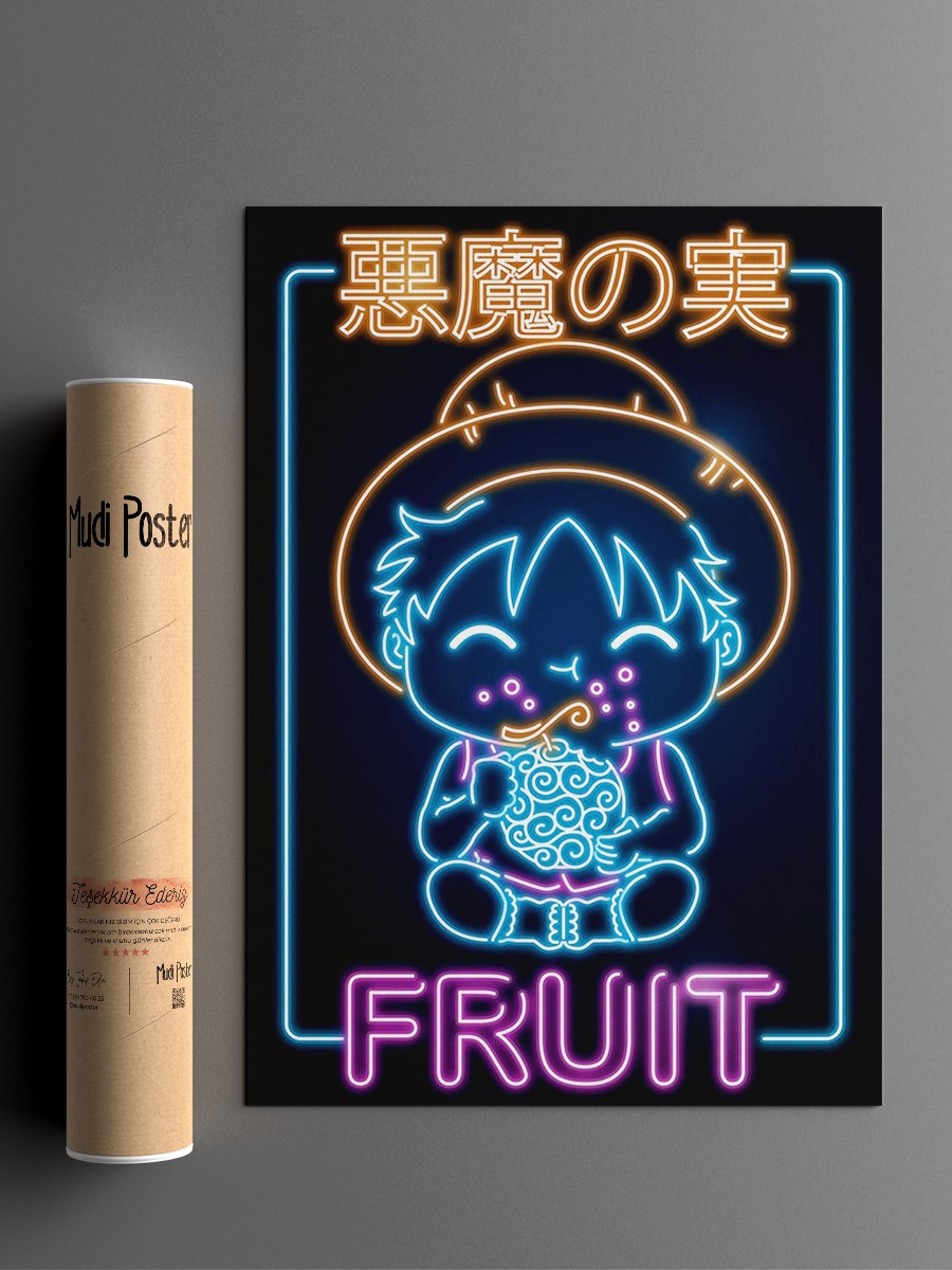 Retro Fruit  Anime Poster Çerçevesiz Yüksek Kalite Anime Duvar Poster