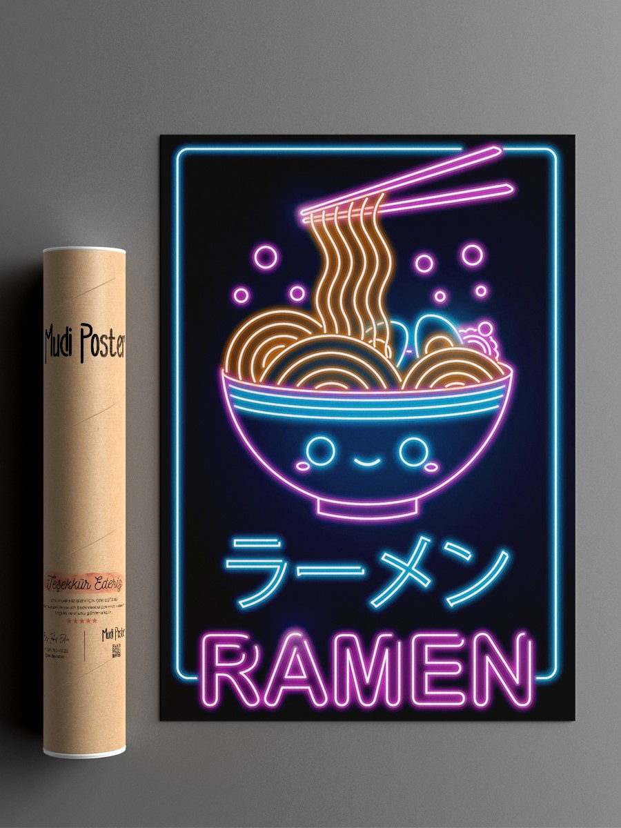 Retro Ramen Anime Poster Çerçevesiz Yüksek Kalite Anime Duvar Poster