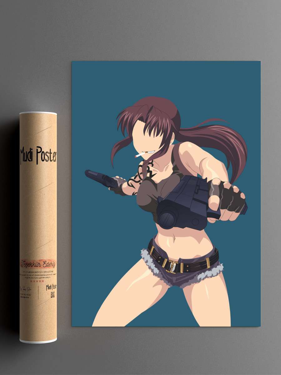 Revy from Black Lagoon Anime Poster Çerçevesiz Yüksek Kalite Anime Duvar Poster