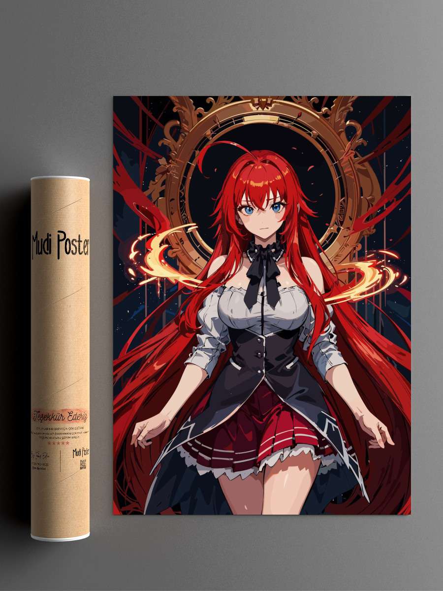 Rias Gremory Anime Poster Çerçevesiz Yüksek Kalite Anime Duvar Poster