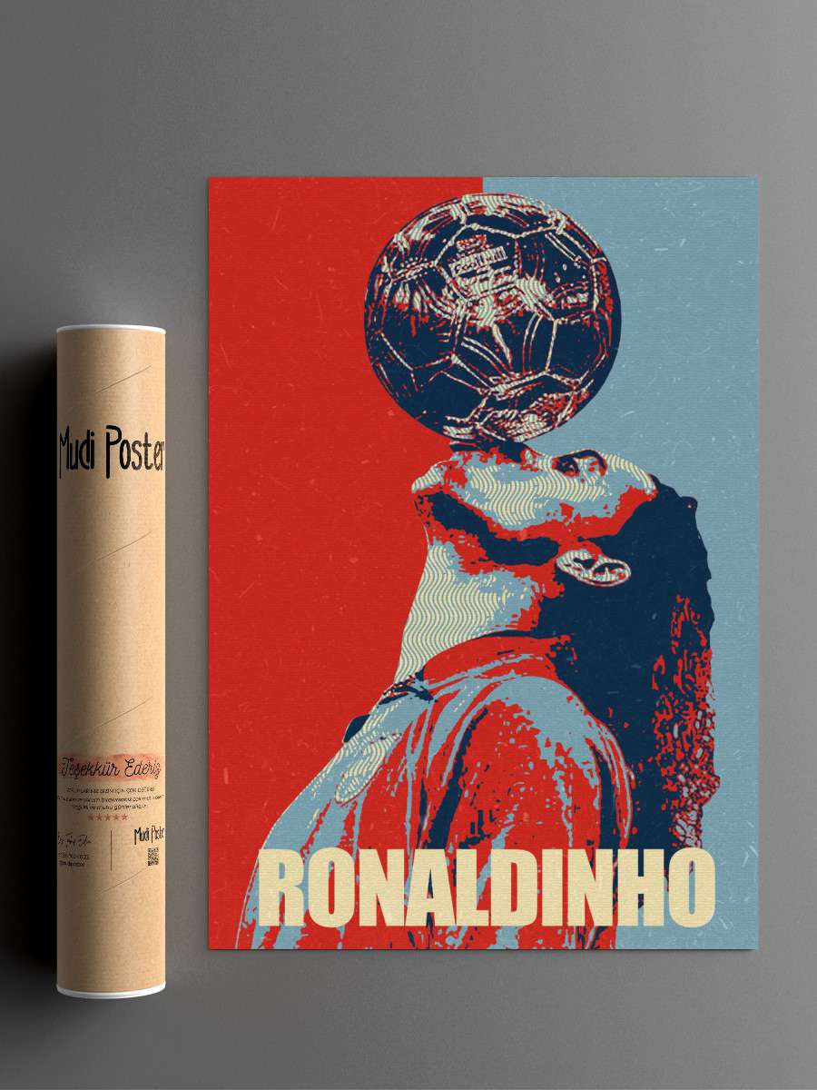 Ronaldinho Futbol Poster Çerçevesiz Yüksek Kalite Futbolcu Duvar Poster