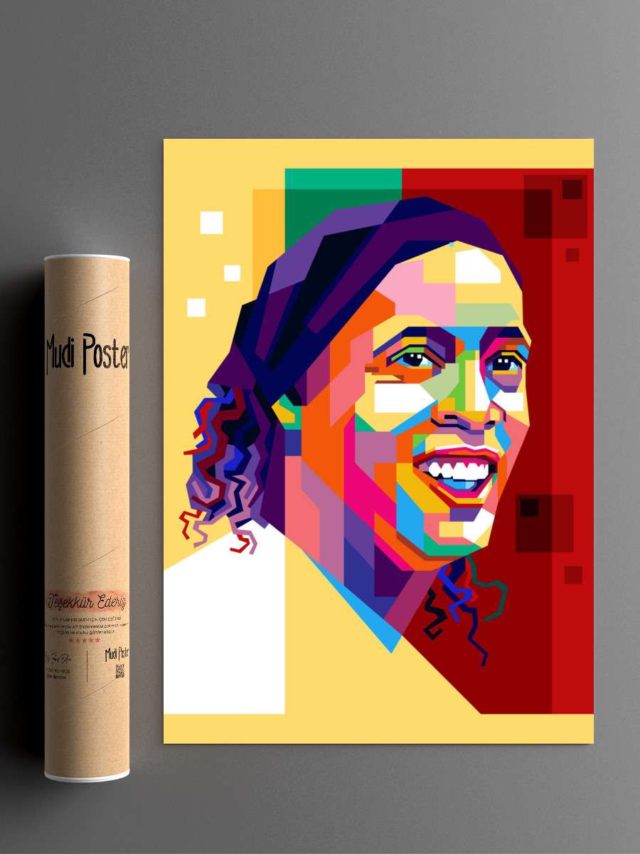 Ronaldinho Futbol Poster Çerçevesiz Yüksek Kalite Futbolcu Duvar Poster