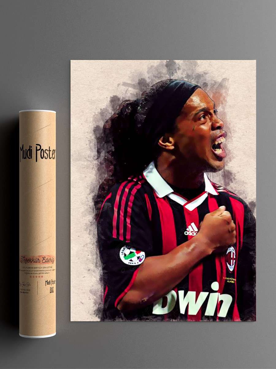 Ronaldinho Futbol Poster Çerçevesiz Yüksek Kalite Futbolcu Duvar Poster