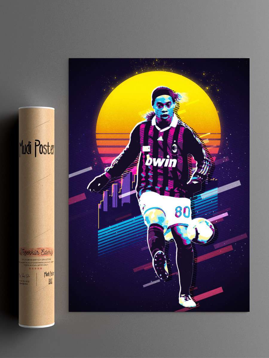 Ronaldinho Futbol Poster Çerçevesiz Yüksek Kalite Futbolcu Duvar Poster