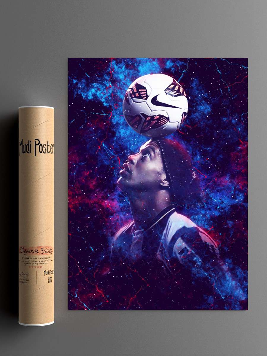 Ronaldinho Futbol Poster Çerçevesiz Yüksek Kalite Futbolcu Duvar Poster