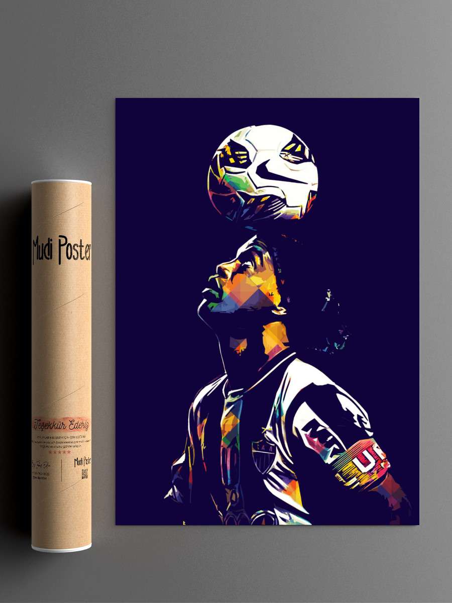 Ronaldinho Futbol Poster Çerçevesiz Yüksek Kalite Futbolcu Duvar Poster