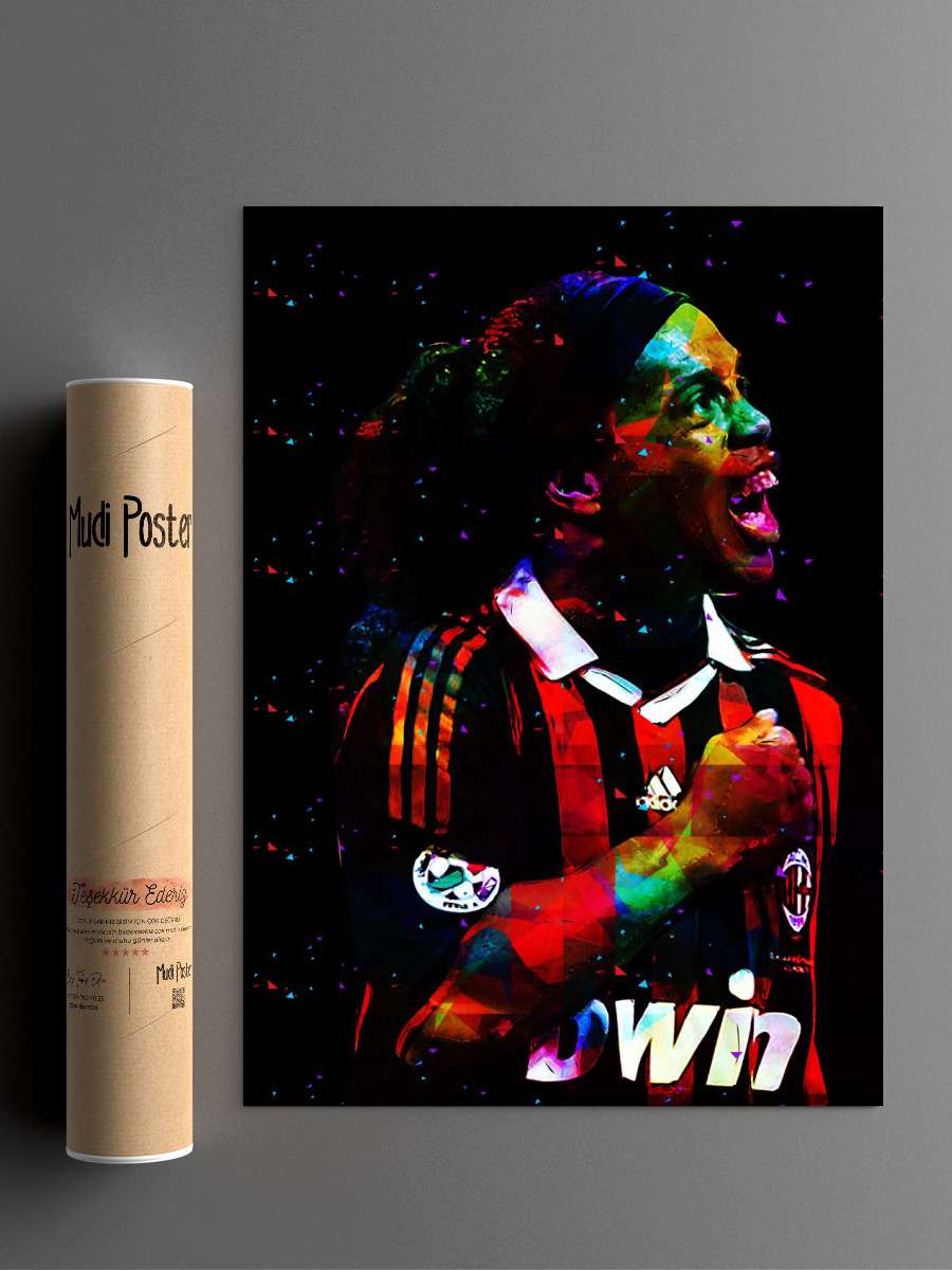Ronaldinho Futbol Poster Çerçevesiz Yüksek Kalite Futbolcu Duvar Poster