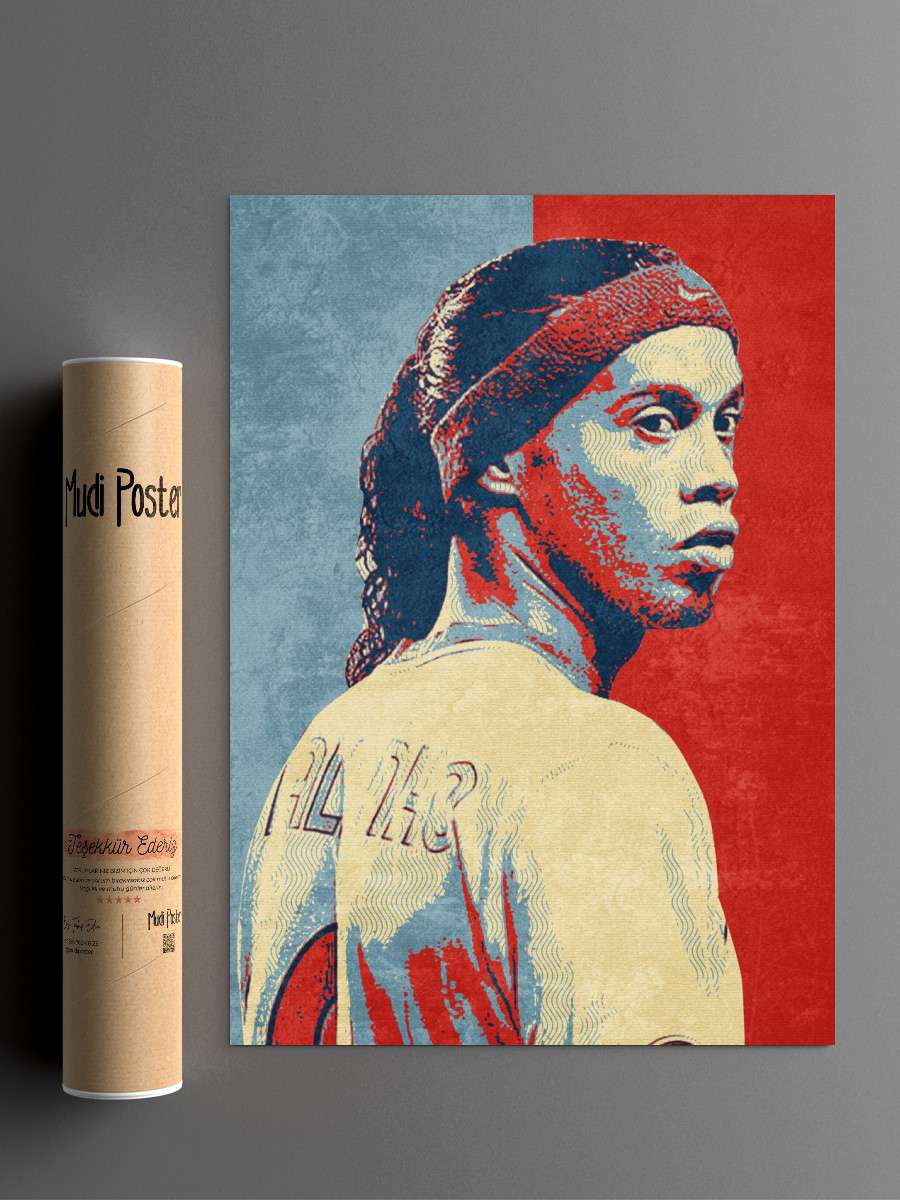 ronaldinho Futbol Poster Çerçevesiz Yüksek Kalite Futbolcu Duvar Poster