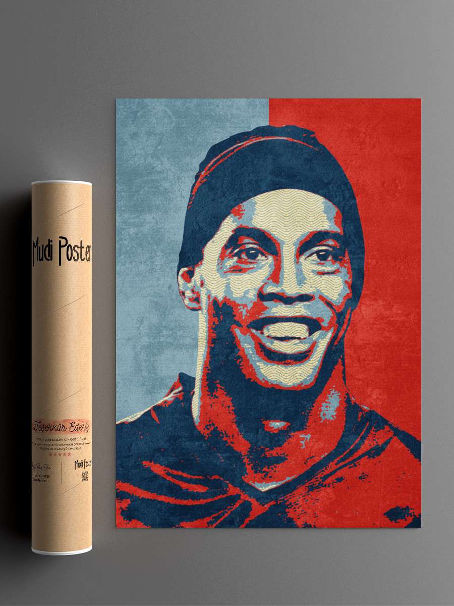ronaldinho Futbol Poster Çerçevesiz Yüksek Kalite Futbolcu Duvar Poster