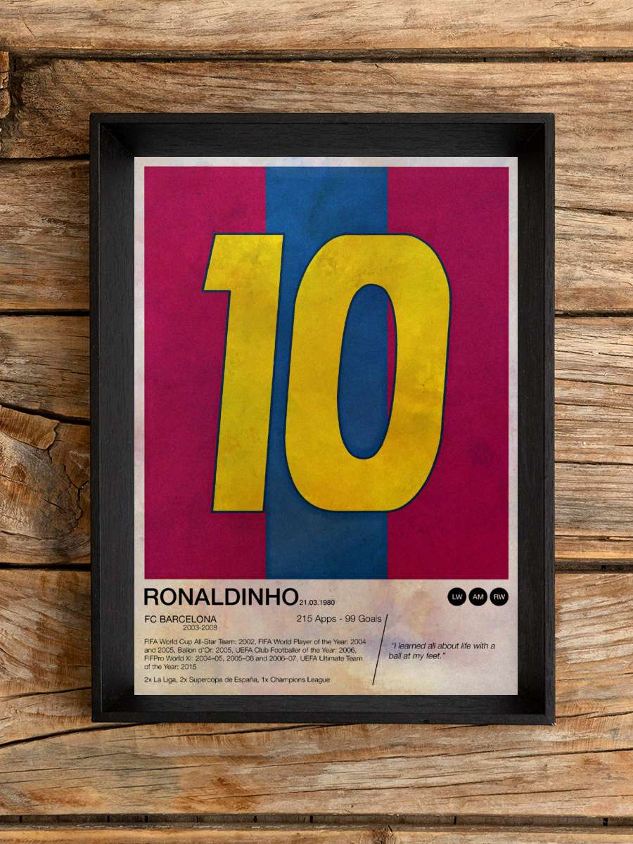 Ronaldinho Futbol Poster Çerçevesiz Yüksek Kalite Futbolcu Duvar Poster