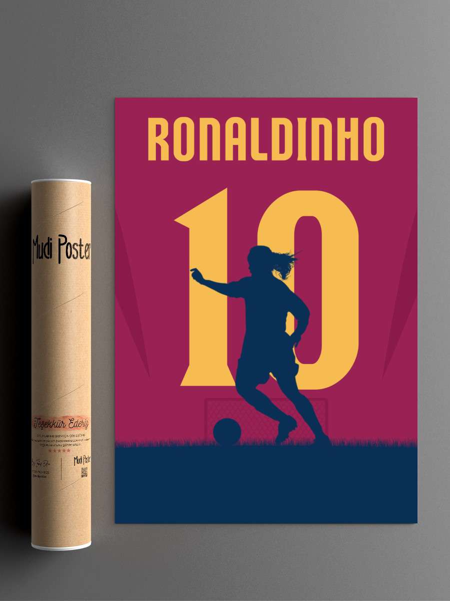 Ronaldinho Futbol Poster Çerçevesiz Yüksek Kalite Futbolcu Duvar Poster