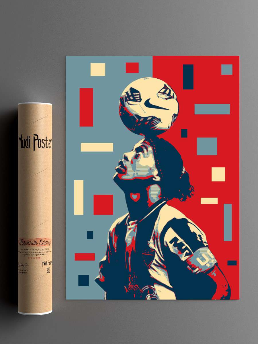 Ronaldinho Futbol Poster Çerçevesiz Yüksek Kalite Futbolcu Duvar Poster