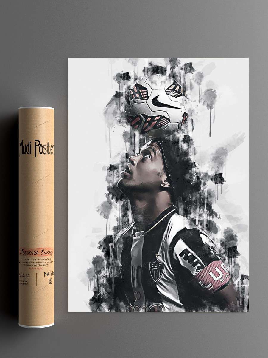 Ronaldinho Futbol Poster Çerçevesiz Yüksek Kalite Futbolcu Duvar Poster