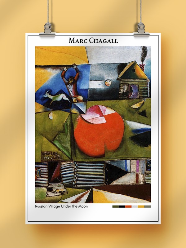 Marc Chagall Russian Village Under the Moon Poster